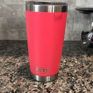 YETI hot Coral Rambler Tumbler - 20oz